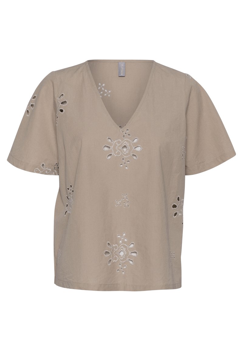 culture T-shirt print grijs