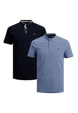 2ER PACK PAULOS MAO - T-shirt - bas - dunkelblau   hellblau