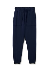 Navyblaue Jogginghosen aus weichem Material, mit einem elastischen Bund und Kordelzug, zwei vorderen Taschen und elastischen Bündchen.