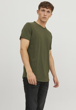 Jack & Jones EBASHER TEE O-NECK  - Camiseta básica - forest night