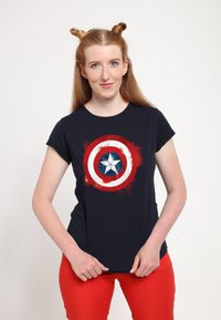 Henry Tiger AVENGERS ENDGAME CAPTAIN AMERICA SPRAY LOGO - Camiseta estampada - navy blue