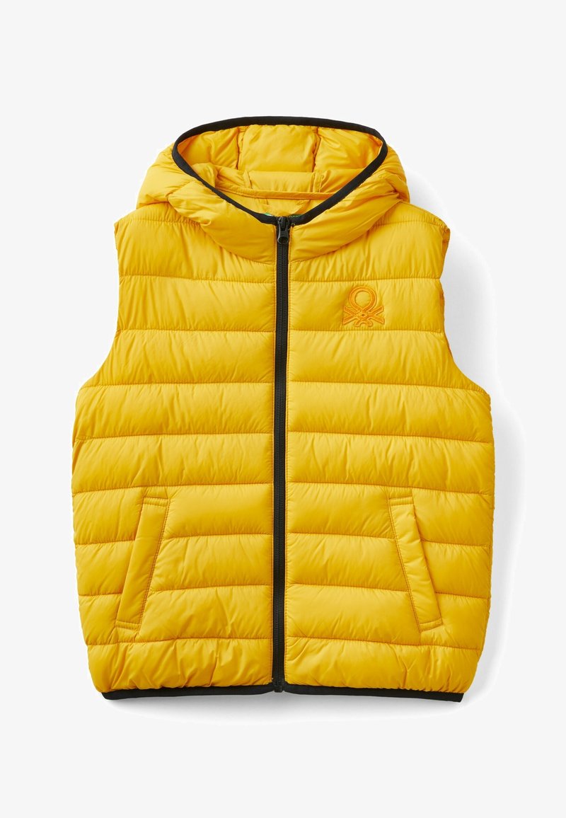 United Colors of Benetton PADDED WITH HOOD - Waistcoat - yellow