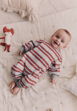 Next, REGULAR FIT - ROMPER - Combinaison - red grey stripe