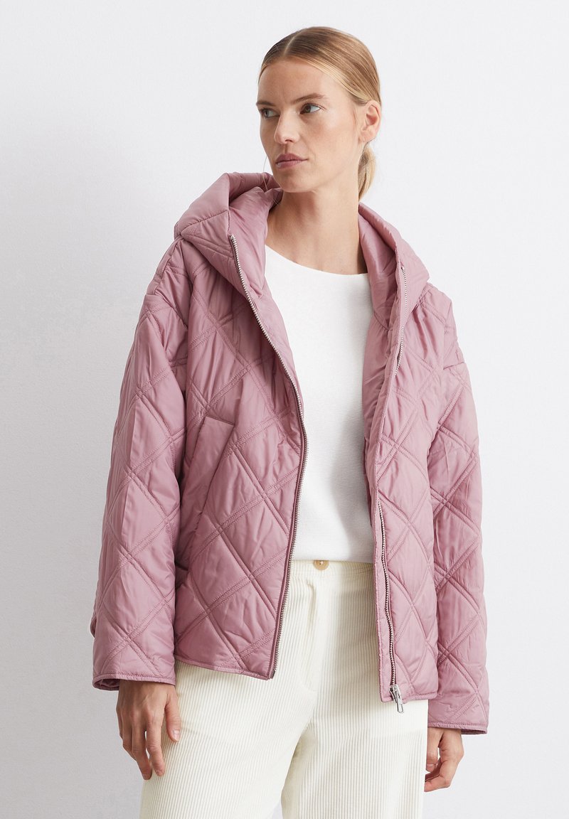 Marc O'Polo QUILTED CAPE JACKET WELT POCKETS SIDE SLITS - Übergangsjacke - dark mauve