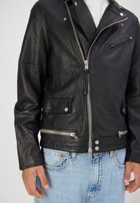 AllSaints CLAY BIKER - Δερμάτινο μπουφάν - black