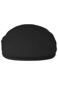 Cappello di lana nera dalla forma arrotondata e senza cuciture. Superficie texture e una vestibilità morbida e flessibile. Nessun hardware o accentuazioni visibili.