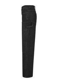 Pantaloni cargo in denim nero con design a gamba dritta, dotati di una tasca laterale e un classico layout a cinque tasche.