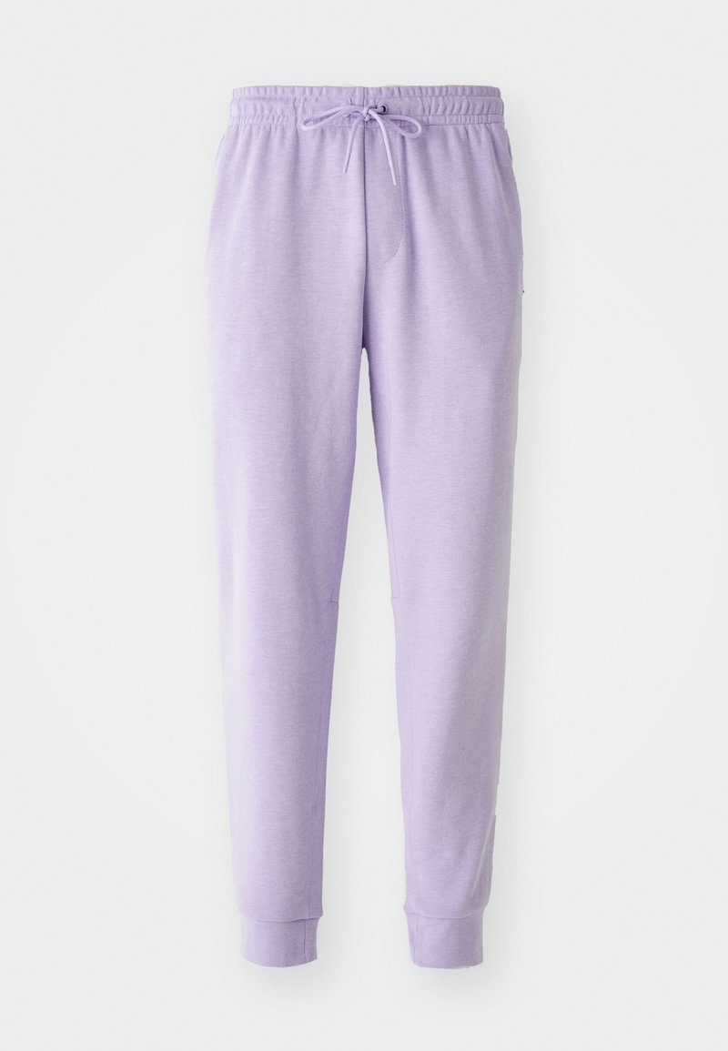 Lavendel Jogginghose mit einem elastischen Bund und verstellbarem Kordelzug. Verfügt über ein tailliertes Design und gerippte Bündchen. Weicher Stoff.