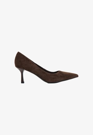 ESTRO, CIEMNOBRĄZOWE CZÓŁENKA DAMSKIE NA NISKIM OBCASIE ESTRO ER00117993 36 - Klassieke pumps - dark brown