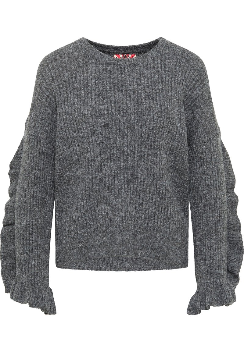 Damen Strickjacken | myMo ROCKS MYMO ROCKS NOLIE Strickpullover dunkelgrau melange/dunkelgrau-meliert - AK25490 Damen Strickjacken | myMo ROCKS MYMO ROCKS NOLIE Strickpullover dunkelgrau melange/dunkelgrau-meliert - AK25490