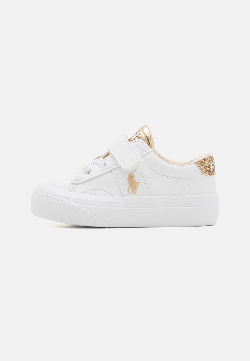 Polo Ralph Lauren - RYLEY UNISEX - Trainers - white/gold glitter/gold, Enlarge