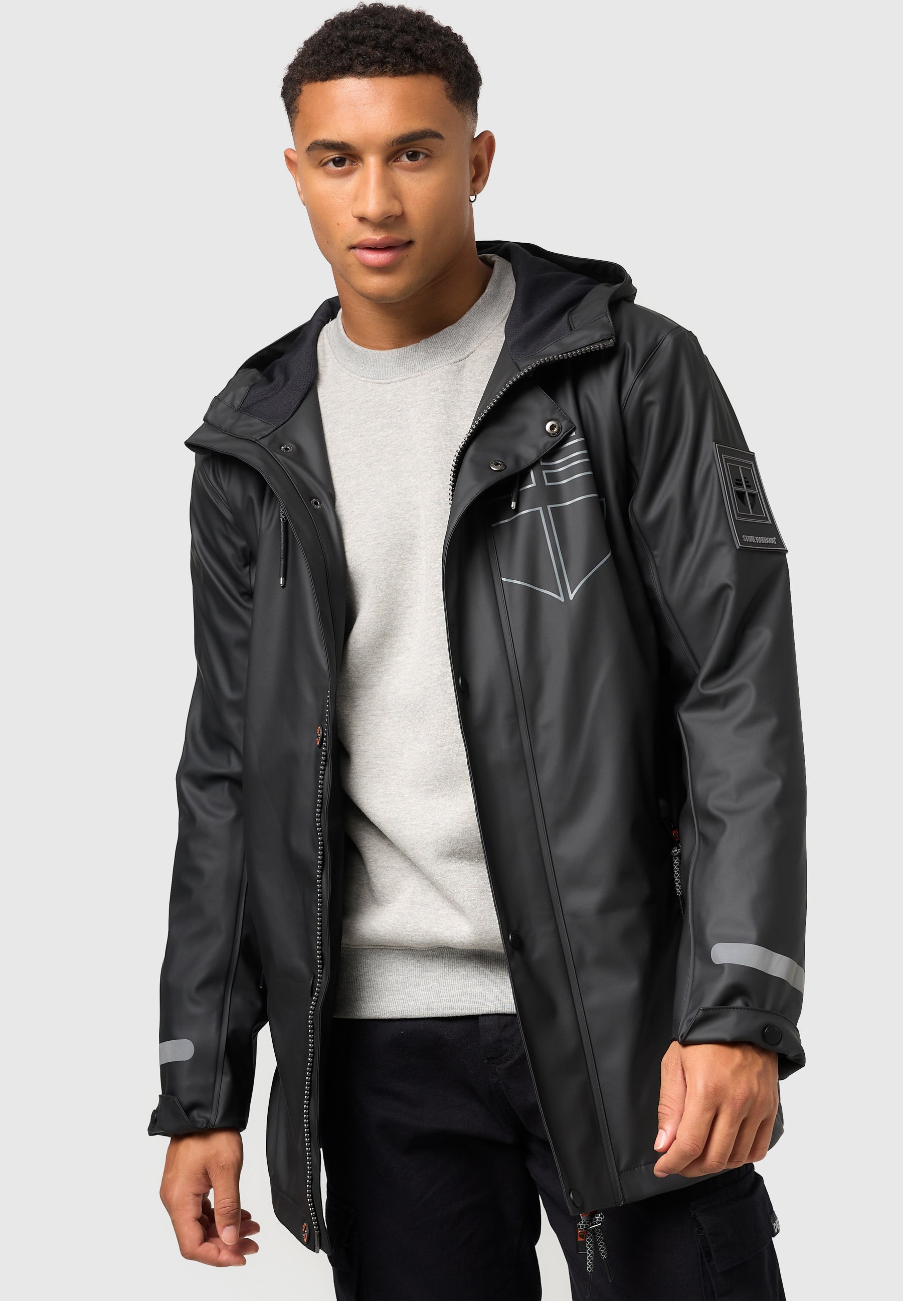 Giacca Impermeabile Uomo Stone Harbour Tamio – Maniche Extra Lunghe, Riflettente, S-3XL, Antivento