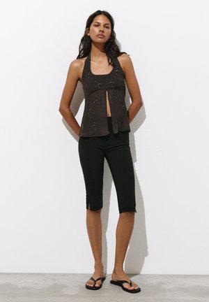 PULL&BEAR, BEADED HALTER - TOP - Blouse - brown