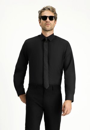 LONG SLEEVE REGULAR FIT PLAIN OXFORD  - Camicia elegante - black