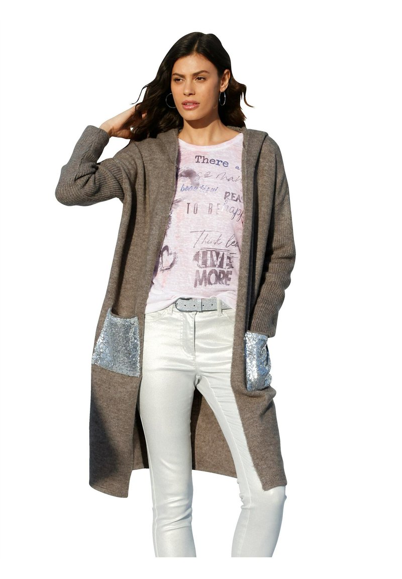 Damen Strickjacken | Amy Vermont Strickjacke braun - KL73138 Damen Strickjacken | Amy Vermont Strickjacke braun - KL73138