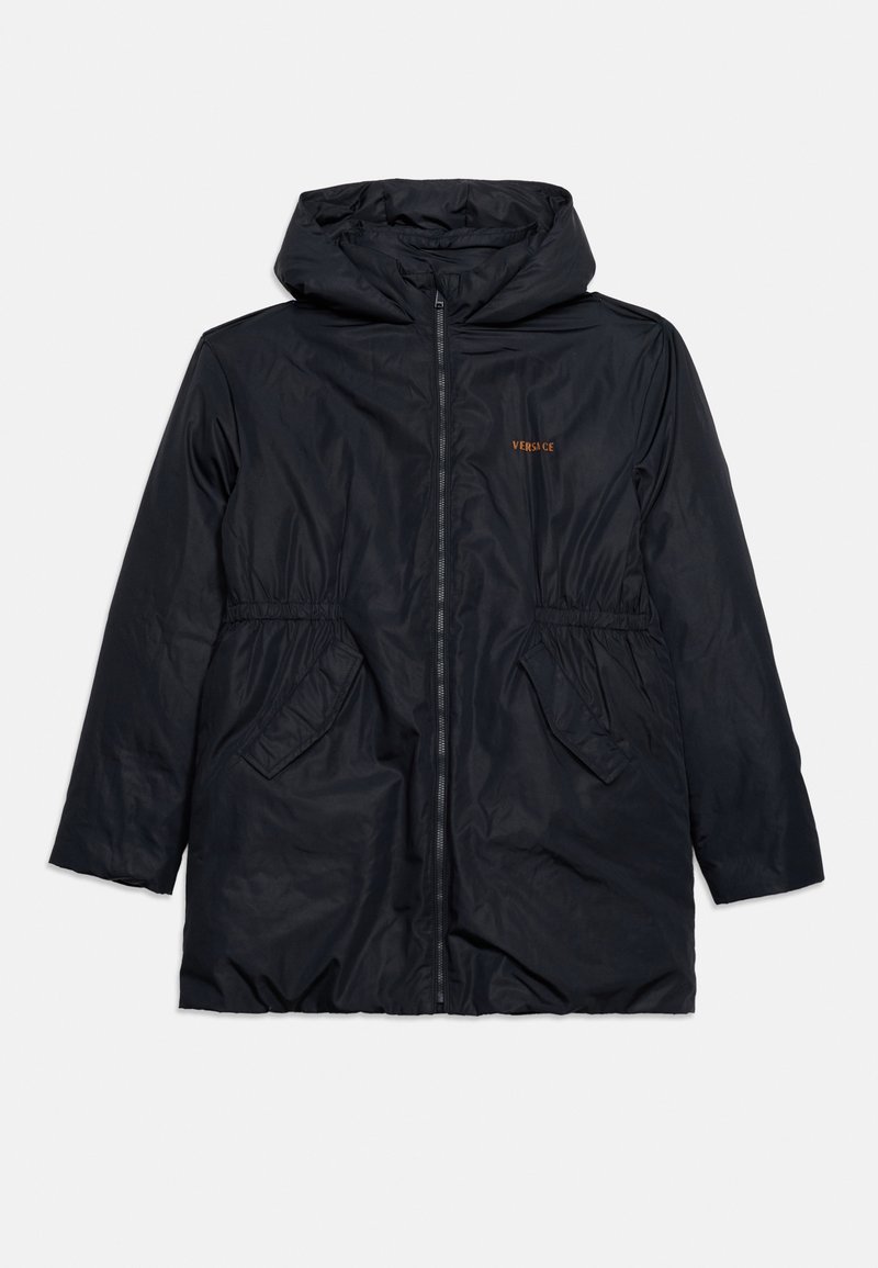 Versace JACKET LOGO EMBROIDERY UNISEX - Πουπουλένιο μπουφάν - dark navy/brown