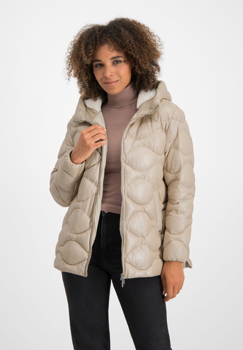 Milestone MS DAKOTA Leather jacket creme/beige Zalando