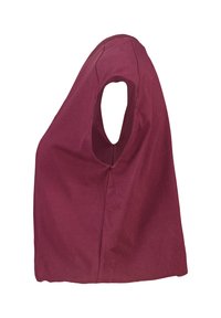 Sac en tissu marron avec un seul grand trou pour la poignée au centre en haut, texture lisse et détails de couture simples.