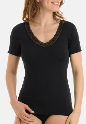MANCHES COURTES   - T-shirt imprimé - noir