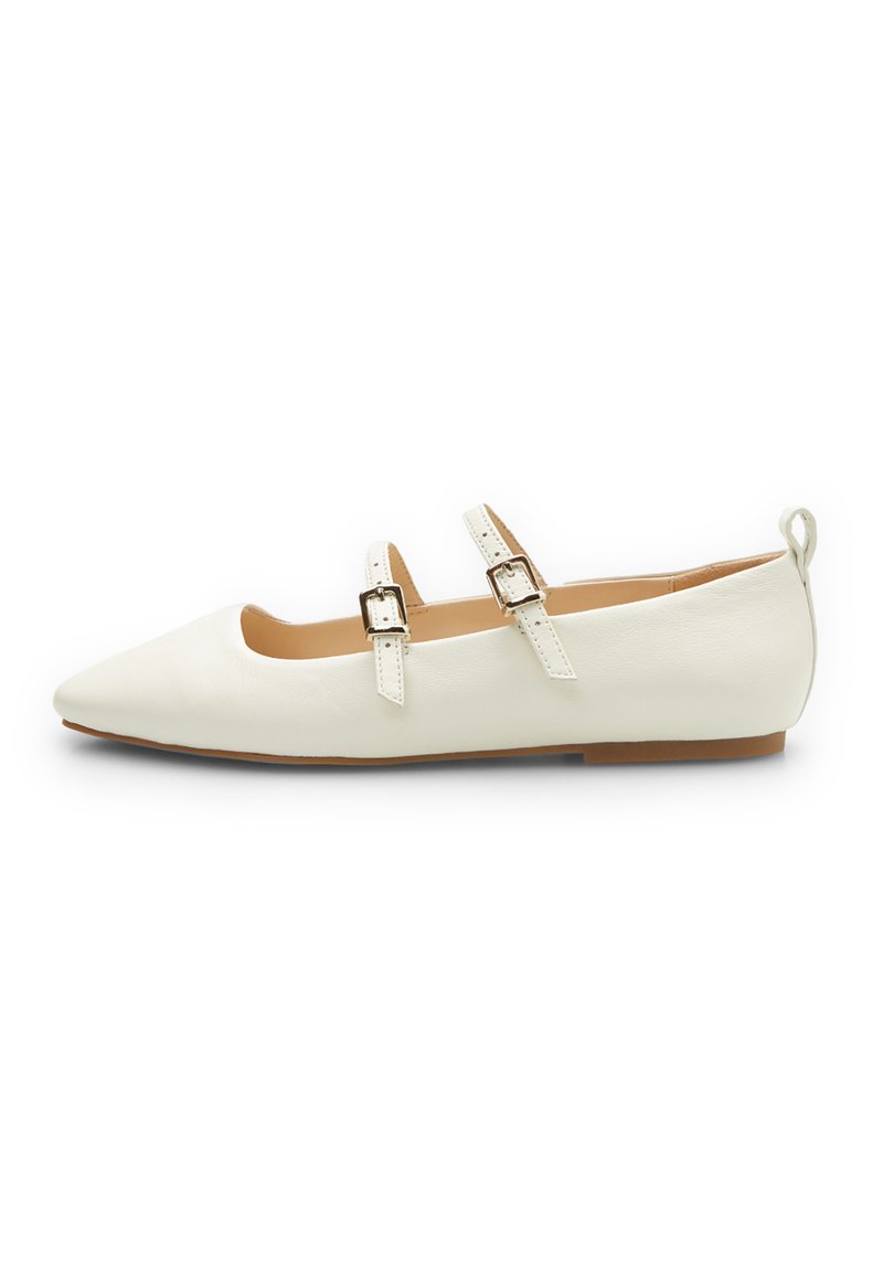 Bata Ballerinat nilkkaremmillä - bianco