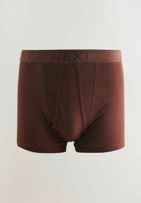 Bordeauxfarbene Herrenboxershorts mit einem weichen Taillenbund der Marke "NEXT", die eine enganliegende Passform und dezente Nähte aufweisen.
