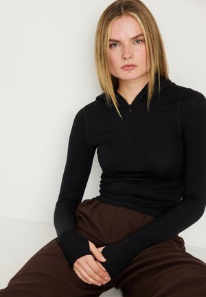 SINGLE HOODIE - Top dugih rukava - black dark