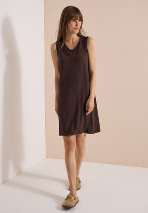 Cecil, KNEE-LENGTH JERSEY DRESS WITH V-NECK - Jerseykjole - brown cacao