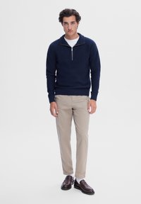 Selected Homme SLHAXEL HALF ZIP - Pulóver - sky captain detail melange