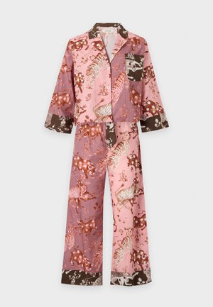 Desmond & Dempsey, BOXY SHIRT WIDE LEG TROUSER - Pyjama - thunderheart chestnut/pink/chocolate