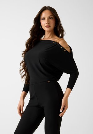 MIT KETTENDETAIL - Blouse - schwarz