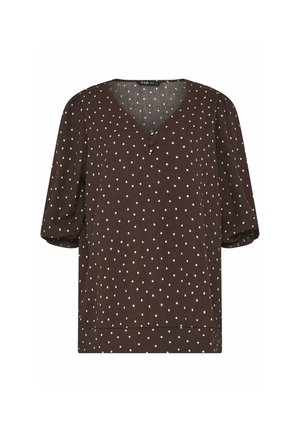 Yours Clothing, PLUS SIZE CASUAL TOPS - T-Shirt print - chocolate