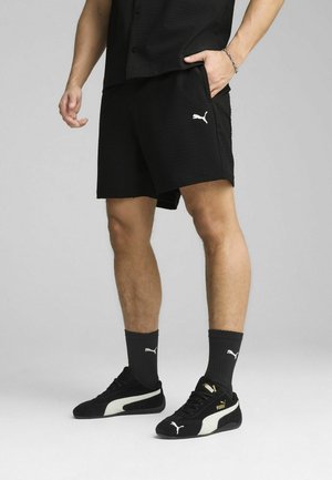 WARDROBE ESS RELAXED SEERSUCKER - Kratke hlače - black