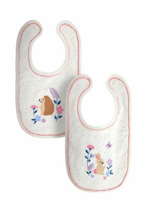 2-PACK EMBROIDERED APPLIQUÉ - Bavetă - cream speckled hedgehog