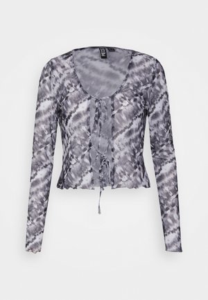 Pieces PCKAIA TIE - Bluse - bright white/black magnet