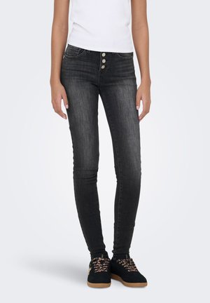 ONLPOWER PUSHUP FLY BUTTON - Aptempti džinsai - washed black