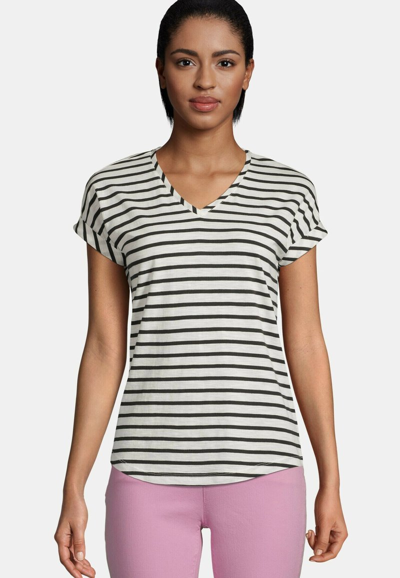 LANDS' END BEKLEIDUNG Tshirts print white stripe/hvid Zalando.dk