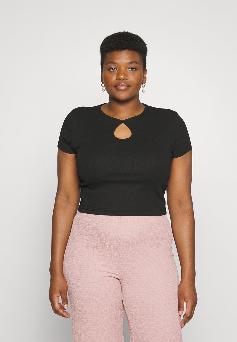 Even&Odd Curvy T-shirt básica - black