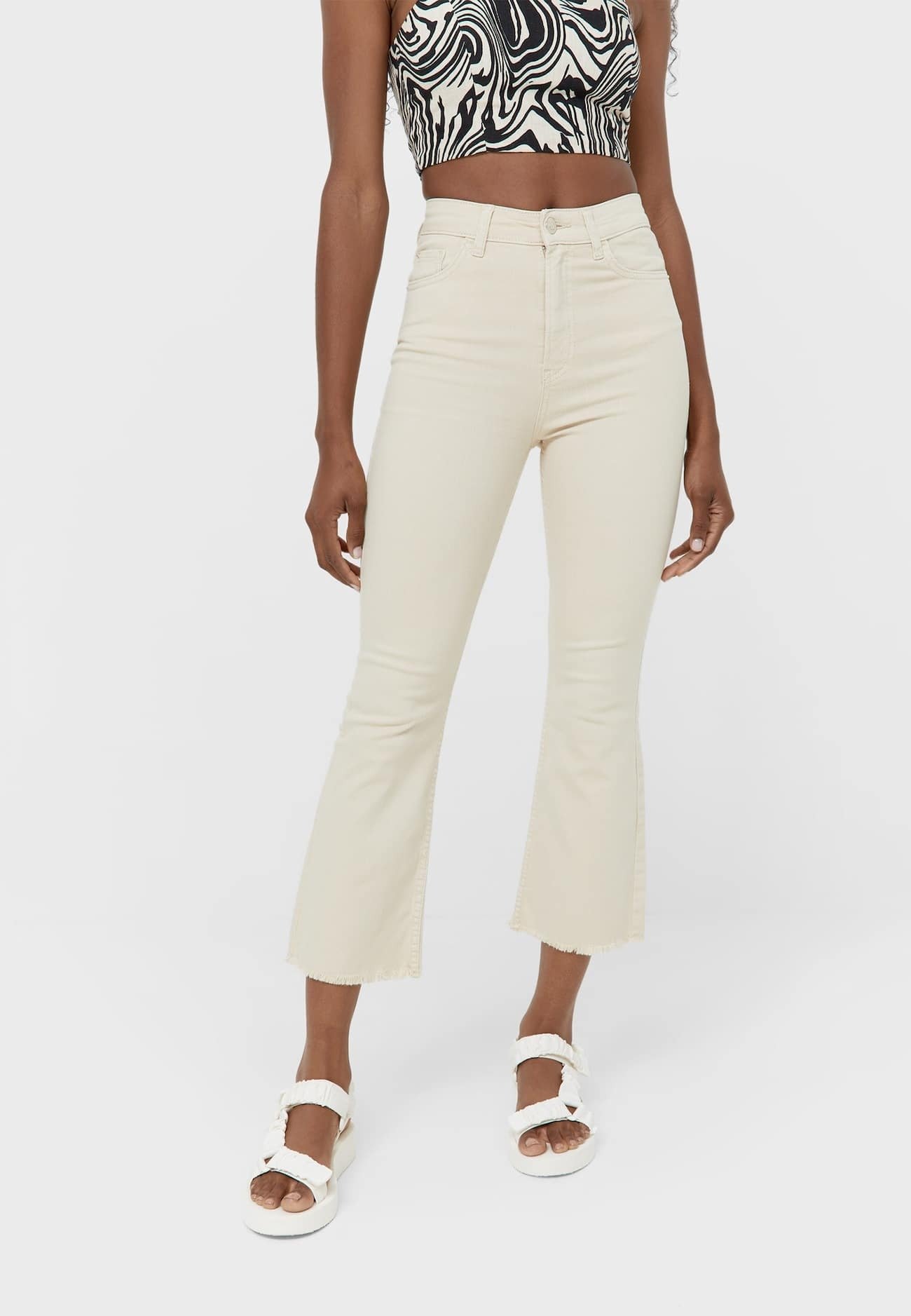 Stradivarius Jeans a zampa - stone/pietra - Zalando.it
