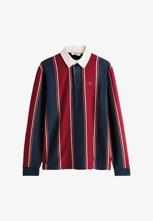 REGULAR FIT - RUGBY - Tops ar garām piedurknēm - burgundy navy blue stripe