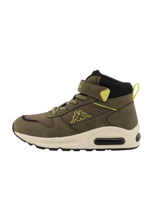 High-top trainers - khaki-yellow
