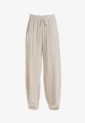 Deha PINSTRIPED SLOUCHY - Pantaloni - crema