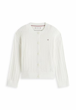 POINTELLE CABLE KNIT  - Cardigan - ivory silk