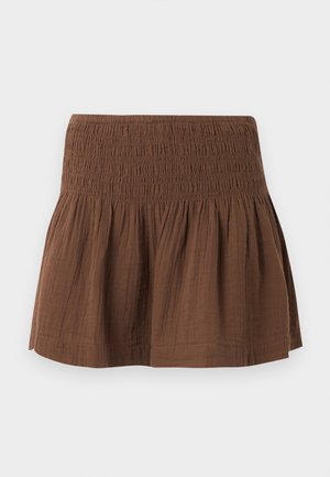 GAP, SMOCKED WAIST GAUZE - Μίνι φούστα - cool brown
