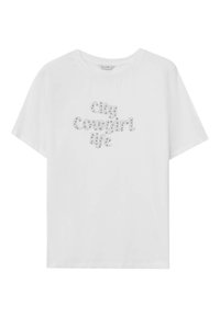 Calliope SCRITTA STRASS - T-shirt con stampa - bianco ottico