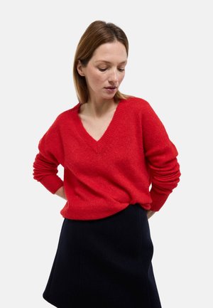 COL V UNI CONTENANT  - Pullover - feu