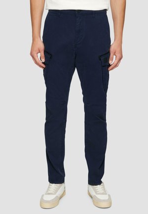 MIT GARMENT DYE - Cargohose - tiefblau
