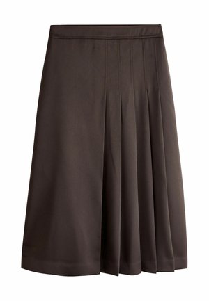 Next, TALL FIT - SATIN PLEATED MIDI KILT . - A-snit nederdel - chocolate brown