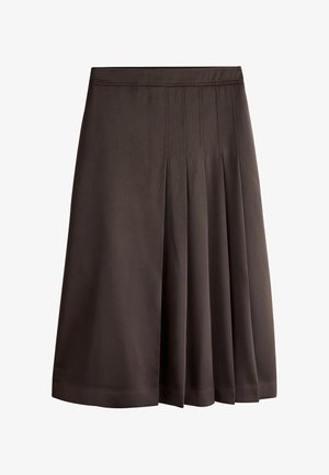 Next, TALL FIT - SATIN PLEATED MIDI KILT . - A-snit nederdel - chocolate brown