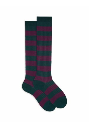 LUNGHE A RIGHE BICOLORE - Calzettoni - mottled green