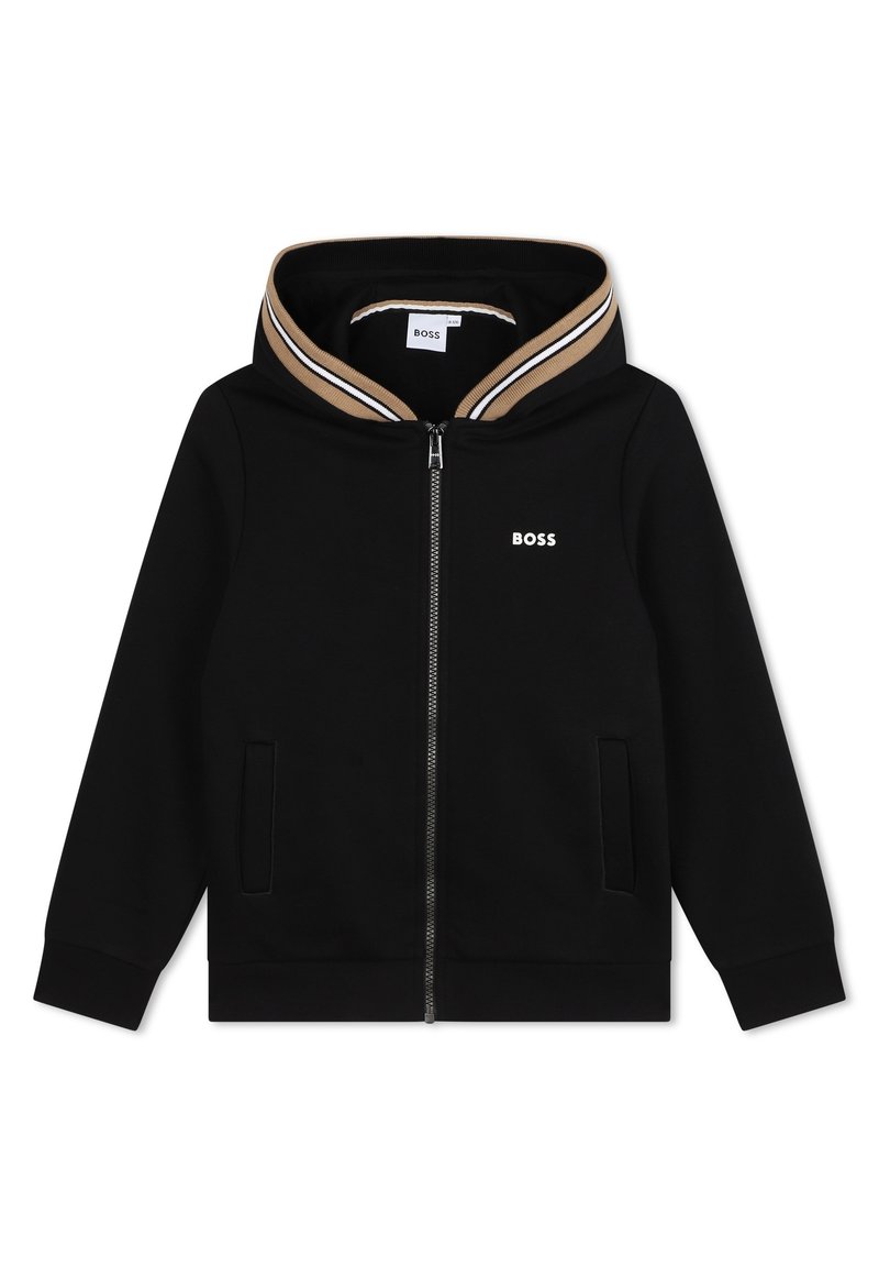 BOSS Kidswear Sweater met rits zwart
